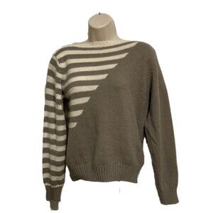 Retro 80s Vintage ANGORA Wool Blend Nylon Fuzzy Sweater Womens Medium